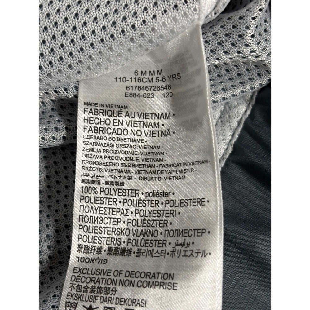 Nike Kids Black Grey White Oversized Swoosh Full Zip Hooded Windbreaker Jacket 6 - Picture 4 of 5